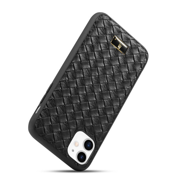 Fierre Shann Leatherette Texture Phone Back Cover Case - iPhone 11 Pro Max(Woven Black)