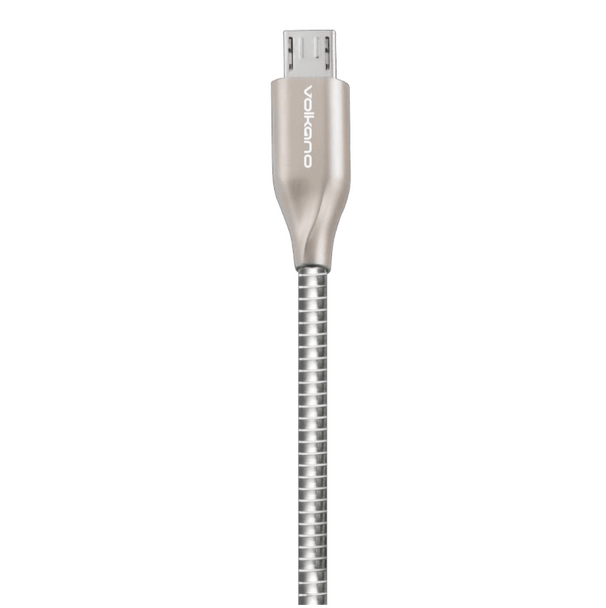 Volkano Iron Series Round Metallic Spring Micro USB Cable - 1.2m