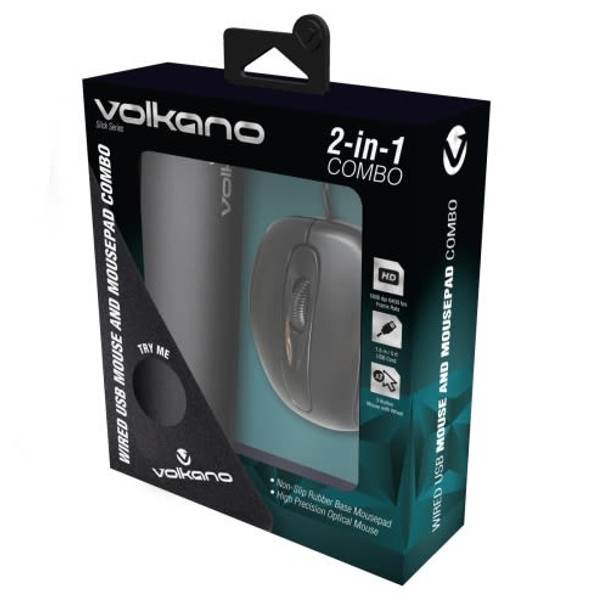 Volkano Slick Series Mouse and Mousepad Combo