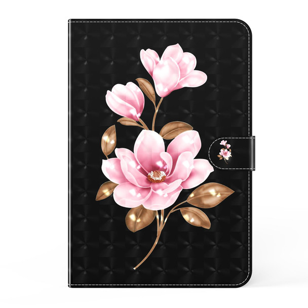 3D Painted Pattern Leatherette Tablet Case - iPad mini 6(Black Flower)