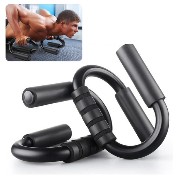 Carbon Steel S-Shape Fitness Push Up Bars - 2 Pack