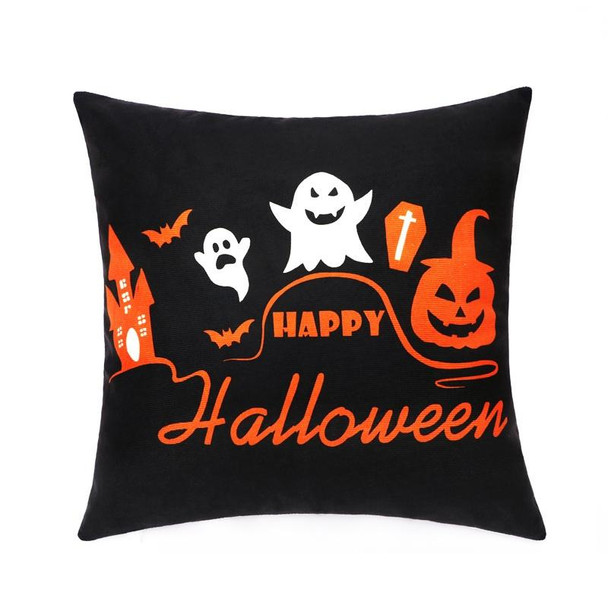 2 PCS SYSDWS22 45x45cm Halloween Decoration Living Room Sofa Party Pillow Case Without Pillow Core(Ghost)