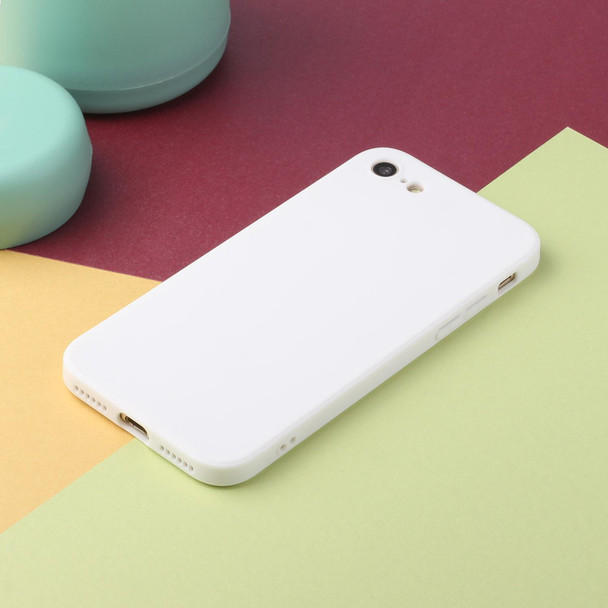 Straight Edge Solid Color TPU Shockproof Case - iPhone 6(White)