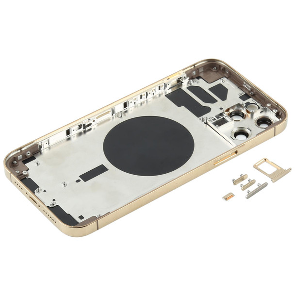 Back Housing Cover with SIM Card Tray & Side keys & Camera Lens for iPhone 12 Pro Max(Gold)