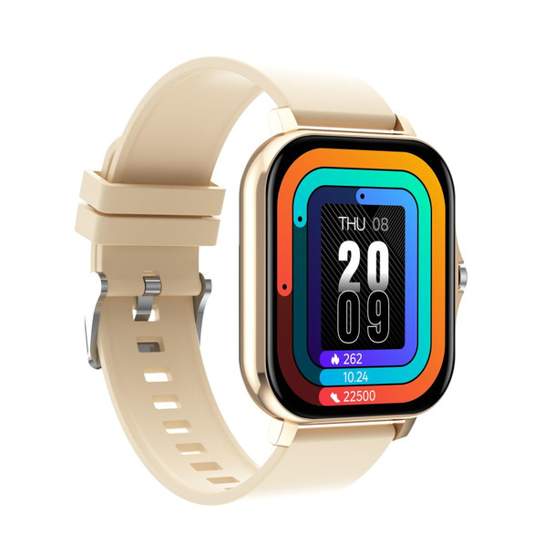 GT20 1.69 inch TFT Screen IP67 Waterproof Smart Watch, Support Music Control / Bluetooth Call / Heart Rate Monitoring / Blood Pressure Monitoring, Style:Silicone Strap(Gold)