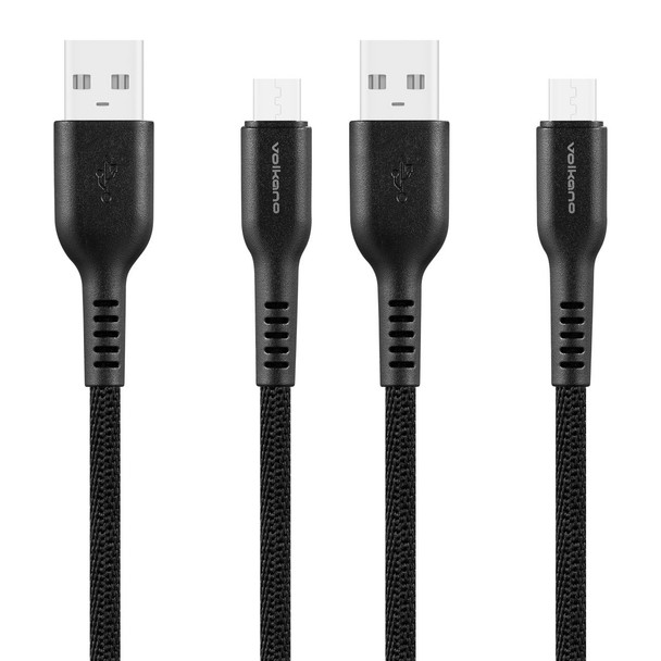 Volkano Weave Series Micro USB 4-Cable Pack - Black