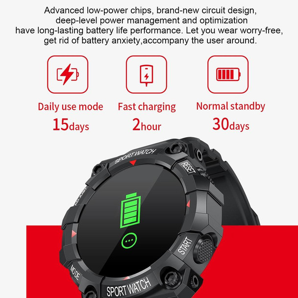 FD68 1.3 inch Color Round Screen Sport Smart Watch, Support Heart Rate / Multi-Sports Mode(Black)
