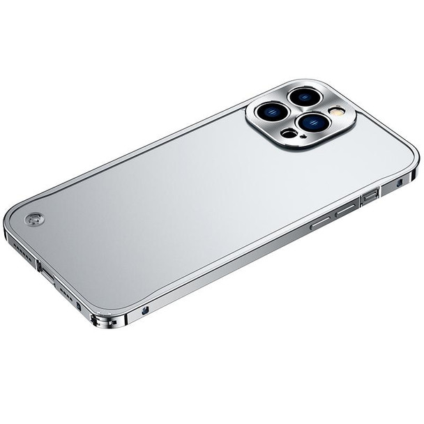 Metal Frame Frosted PC Shockproof Phone Case - iPhone 14 Pro Max(Silver)