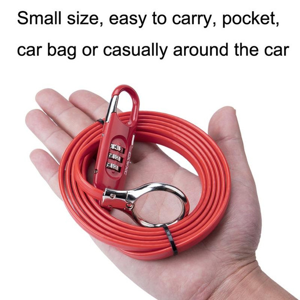 PL3001 Bicycle Mountain Bike Portable Anti-theft Password Cable Lock(Red)