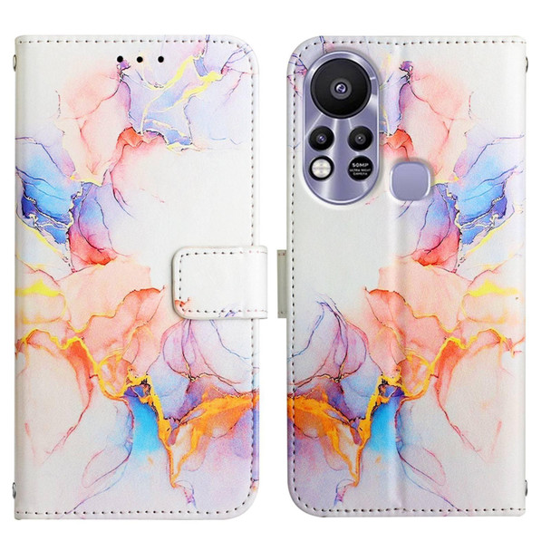 Infinix Hot 11S PT003 Marble Pattern Flip Leather Phone Case(Galaxy Marble White LS004)