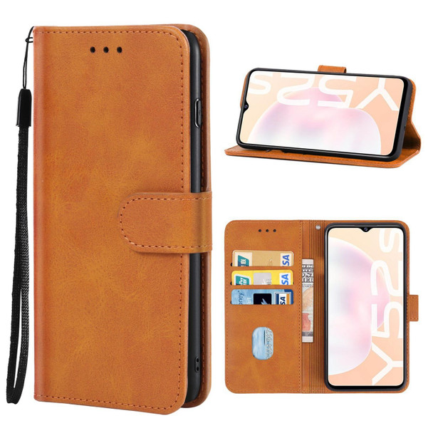 Leather Phone Case - vivo Y52s 5G CN Version/iQOO U3/U3x/Y31S 5G(Brown)