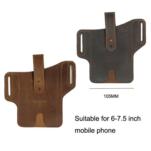 EASYONLY ZPYB018 Leatherette Outdoor Sports Phone Pocket With Cover(Coffee)