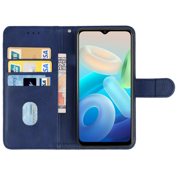 vivo Y76s Leather Phone Case(Blue)