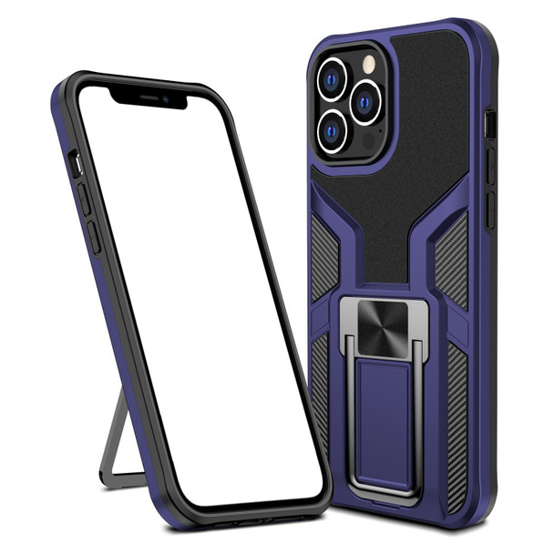 Armor 2 in 1 PC + TPU Magnetic Shockproof Case with Foldable Holder - iPhone 14 Pro(Blue)