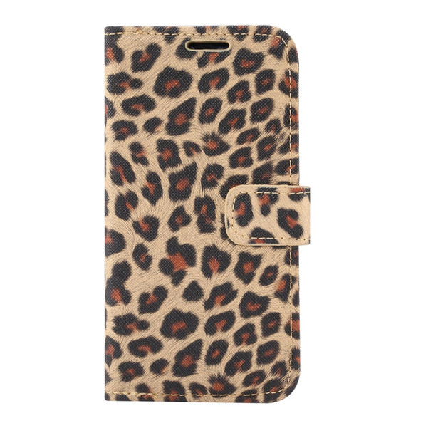 Leopard Pattern Horizontal Flip PC + PU Leather Case with Holder & Card Slots & Wallet - iPhone 13(Yellow)