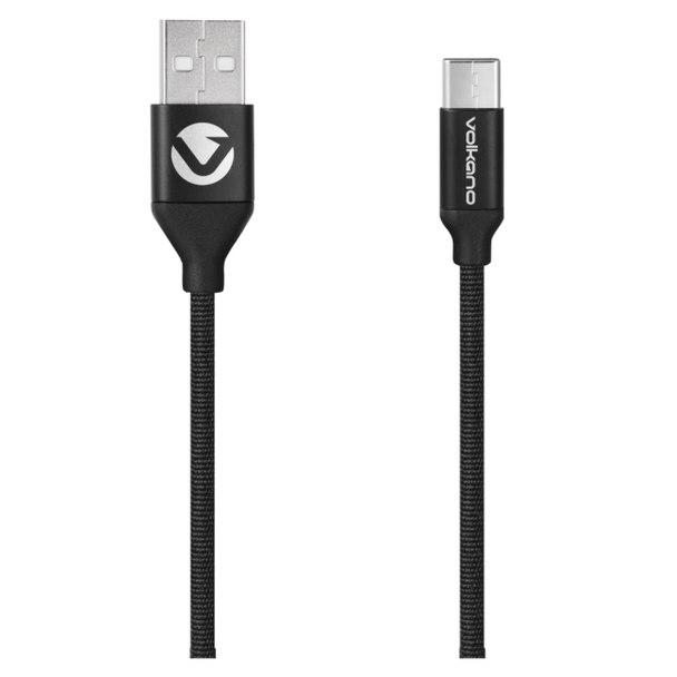 Volkano Weave Series Fabric Braided Micro USB Cable - 1.2m - Black