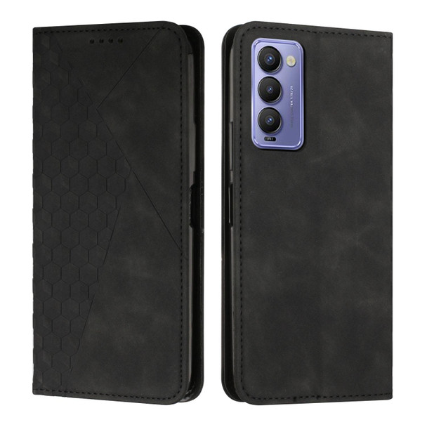 Tecno Camon 18P / 18 Diamond Splicing Skin Feel Magnetic Leather Phone Case(Black)