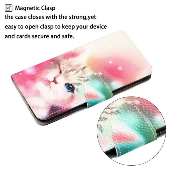 Colored Drawing Pattern Horizontal Flip Leatherette Phone Case - iPhone 13 Pro(Rainbow Unicorn)