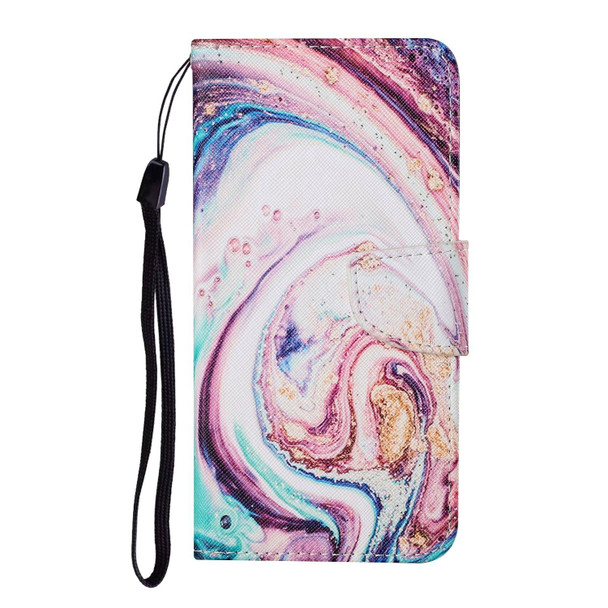 Colored Drawing Pattern Horizontal Flip Leatherette Phone Case - iPhone 13 Pro Max(Whirlpool Marble)