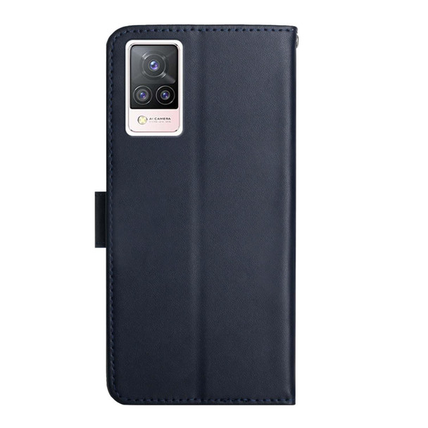 vivo S9 Genuine Leather Fingerprint-proof Flip Phone Case(Blue)