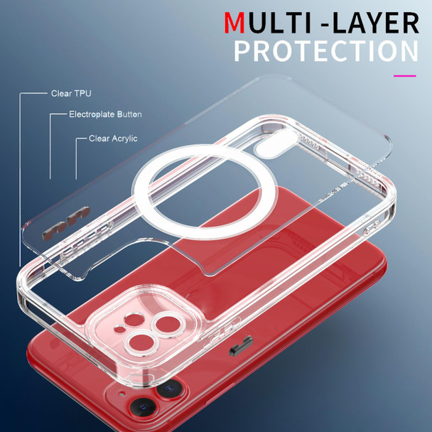 Cat-eye TPU + Acrylic Magsafe Phone Case - iPhone 11(Purple)