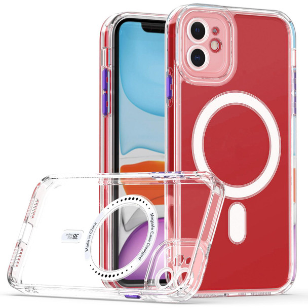 Cat-eye TPU + Acrylic Magsafe Phone Case - iPhone 11(Purple)