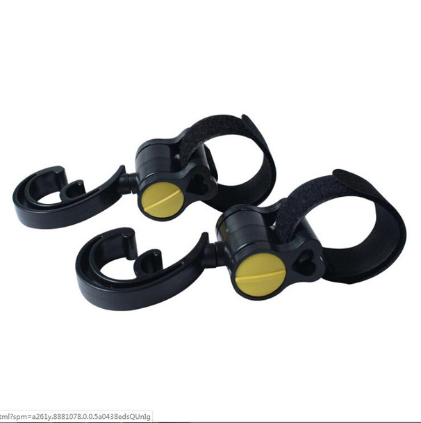 2 PCS/LOT Baby Stroller Accessories Hook Multifunction Baby Stroller Black Plastic Hook(Yellow)