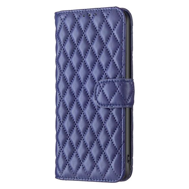 Diamond Lattice Wallet Leatherette Flip Phone Case - iPhone 12 Pro Max(Blue)