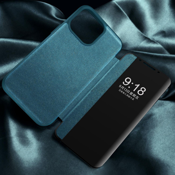 Magnetic Side Window View Shockproof Horizontal Flip Leather Case - iPhone 13 Pro Max(Orange)