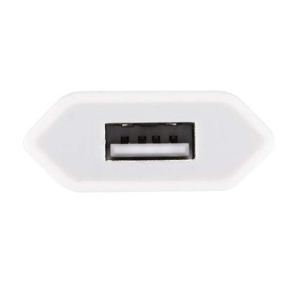 5V / 1A Single USB Port Charger Travel Charger, EU Plug(White)