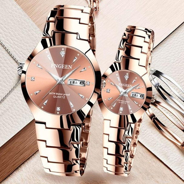 FNGEEN 5808 Men Fashion Steel Strap Quartz Watch Couple Watch(Stainless Stee White Surface)