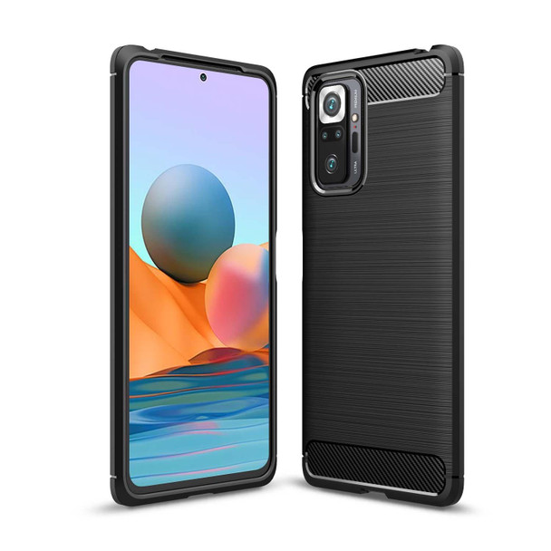 Xiaomi Redmi Note 10 Pro / Note 10 Pro Max Brushed Texture Carbon Fiber TPU Case(Black)