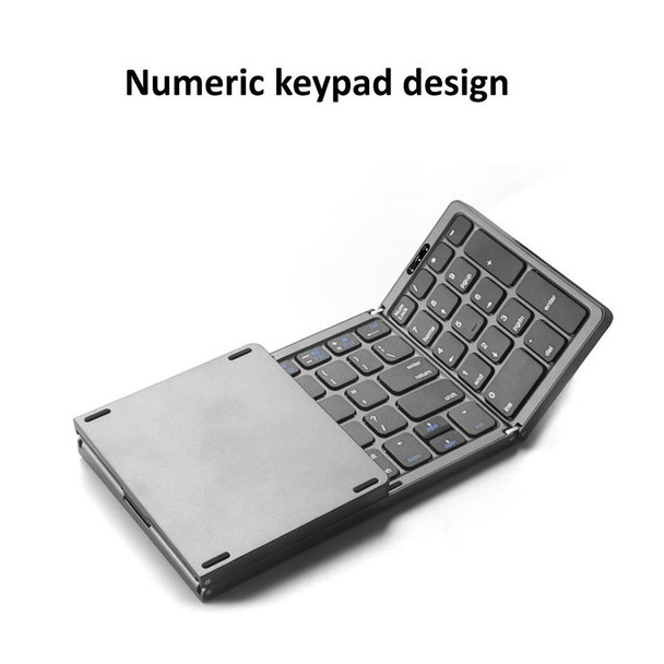 B089 Bluetooth Foldable Keyboard with Numeric(Grey)