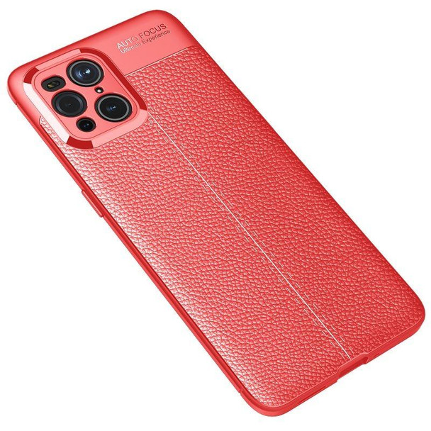 OPPO Find X3 Litchi Texture TPU Shockproof Case(Red)