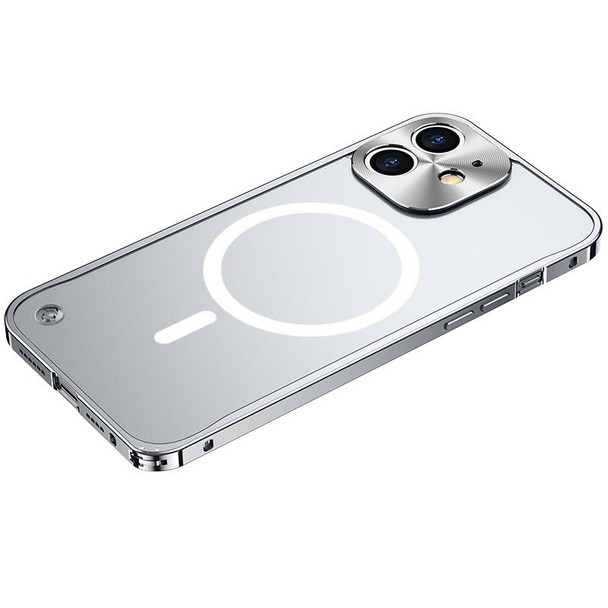 Metal Frame Frosted PC Shockproof Magsafe Case - iPhone 12 mini(Silver)