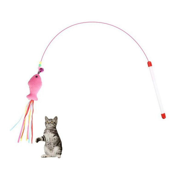 5 PCS Wire Funny Cat Stick With Bell Cat Toy, Style: Fish