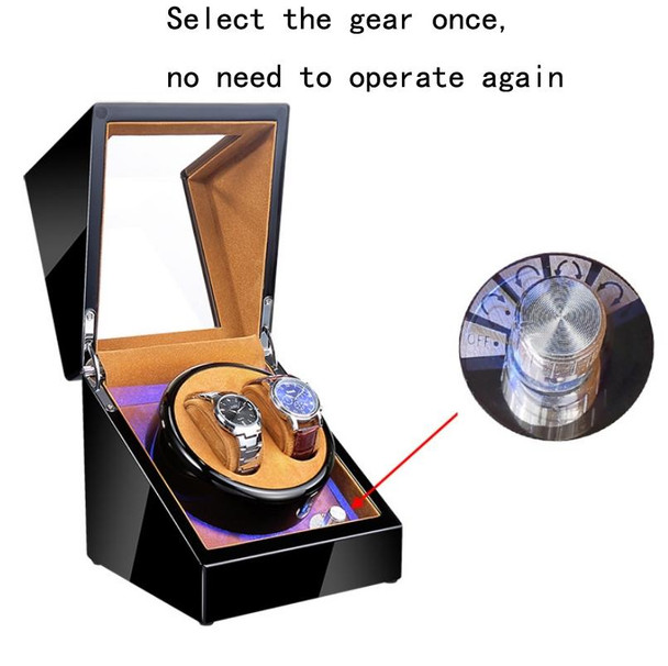 Watch Shaker Automatic Mechanical Watch Rotating Motor Winding Box, US / EU / UK Plug(Black Camel Flannel )