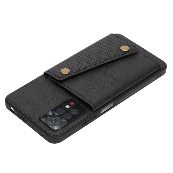 Xiaomi Redmi Note 11 /Note 11S 4G Double Buckle Card Slots Magnetic Phone Case(Black)