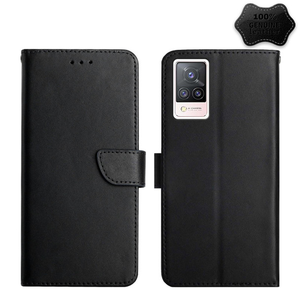 vivo S9 Genuine Leather Fingerprint-proof Flip Phone Case(Black)