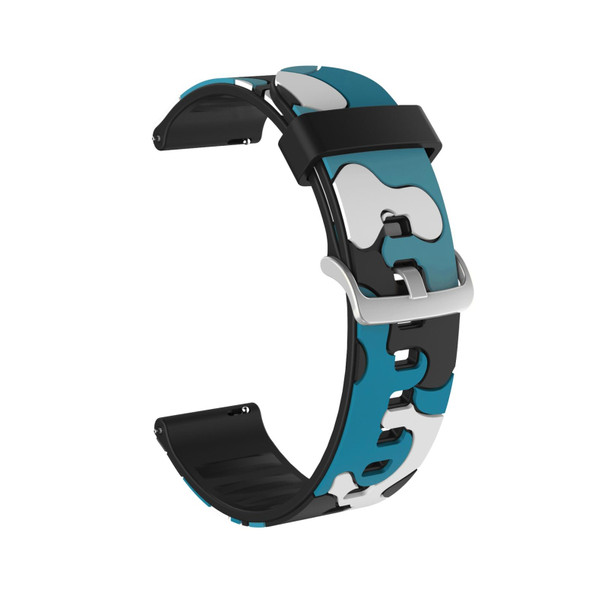 20mm - Amazfit GTS / GTS 2 Camouflage Silicone  Watch Band with Silver Buckle(6)