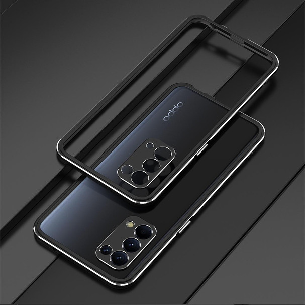 Aurora Series Lens Protector + Metal Frame Protective Case - OPPO Reno5(Black Silver)