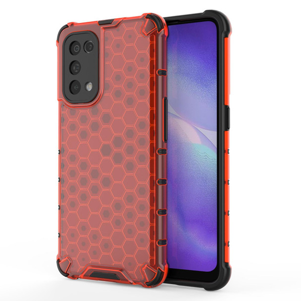 Oppo Reno5 5G Shockproof Honeycomb PC + TPU Case(Red)