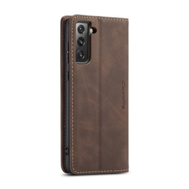 Samsung Galaxy S21 5G CaseMe 013 Multifunctional Horizontal Flip Leather Case with Holder & Card Slot & Wallet(Coffee)