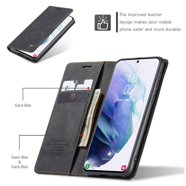 Samsung Galaxy S21 5G CaseMe 013 Multifunctional Horizontal Flip Leather Case with Holder & Card Slot & Wallet(Black)