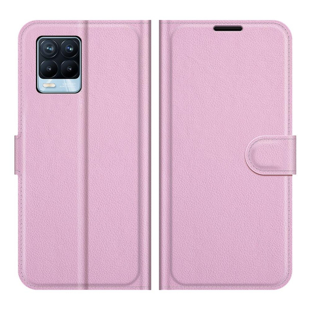 OPPO Realme 8 / 8 Pro 4G Litchi Texture Horizontal Flip Protective Case with Holder & Card Slots & Wallet(Pink)