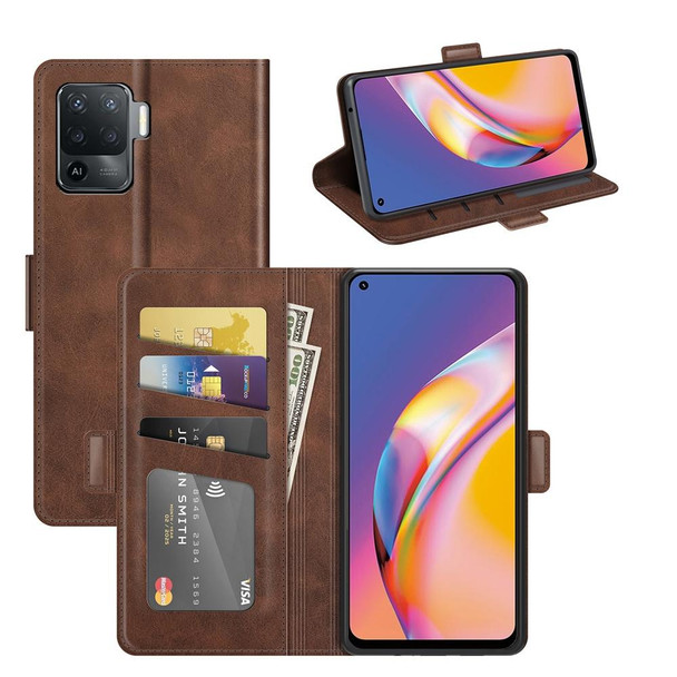 OPPO A94 4G / F19 Pro / Reno 5 Lite Dual-side Magnetic Buckle Horizontal Flip Leather Case with Holder & Card Slots & Wallet(Brown)