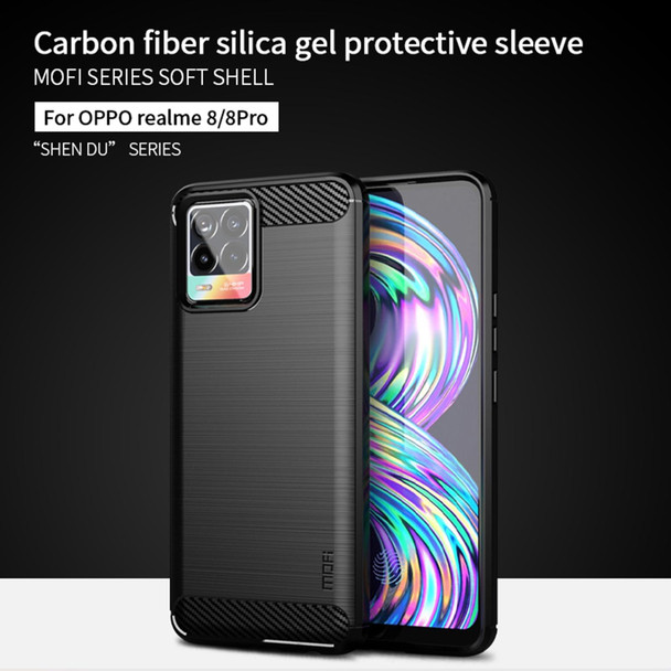 OPPO Realme 8 / 8 Pro MOFI Gentleness Series Brushed Texture Carbon Fiber Soft TPU Case(Grey)