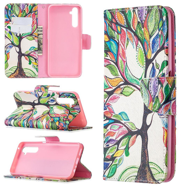 OPPO Realme 6 Pro Colored Drawing Pattern Horizontal Flip Leather Case with Holder & Card Slots & Wallet(Tree of Life)