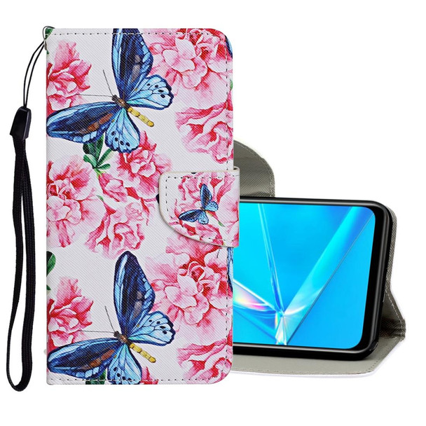 OPPO Realme C11 Colored Drawing Pattern Horizontal Flip Leather Case with Holder & Card Slots & Wallet(Butterfly and Flowers)