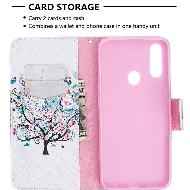 Oppo A31 (2020) / A81 Colored Drawing Pattern Horizontal Flip Leather Case with Holder & Card Slots & Wallet(Little Tree)